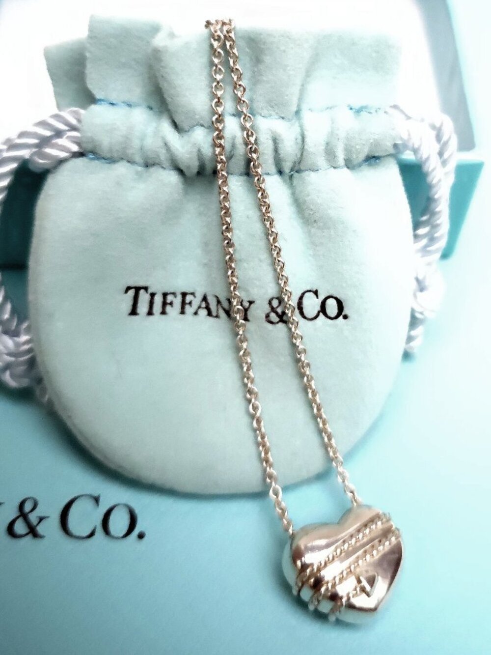 Authentic Tiffany & Co. Heart Arrow Pendant on 18" Chain